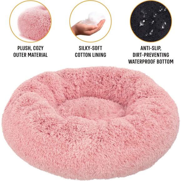 NEW Active Pets Calming Anti-Anxiety Round Dark Grey Donut Dog Bed Small - Picture 4 of 9